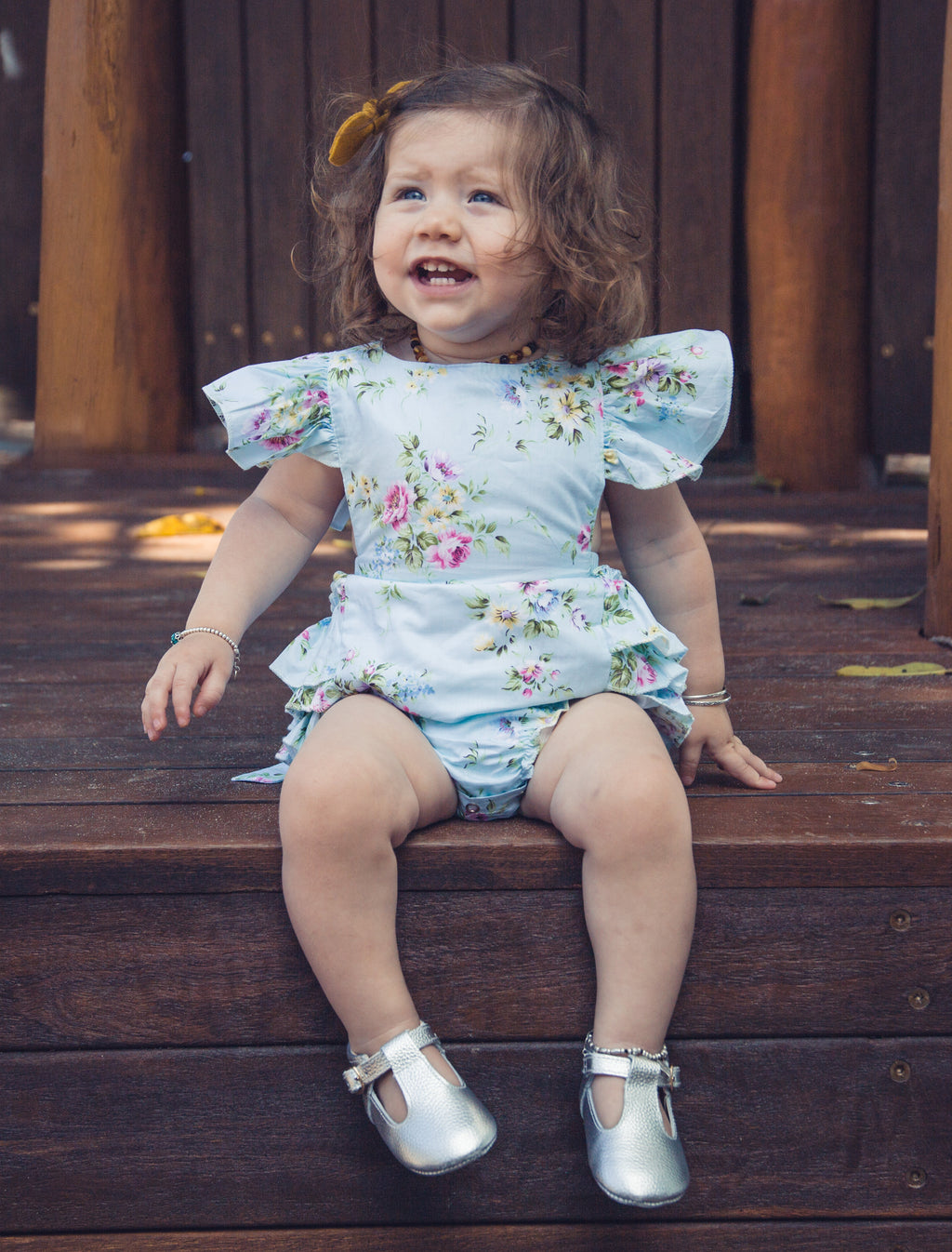 Blue Floral Romper - West & Rose