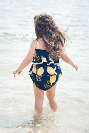 Navy Lemon Romper - West & Rose