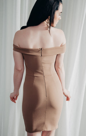 Take A Bow Mini Dress Nude - West & Rose