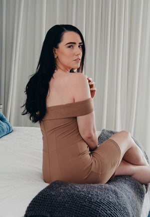 Take A Bow Mini Dress Nude - West & Rose