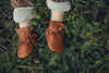 Unisex tan genuine leather mocc boots - West & Rose