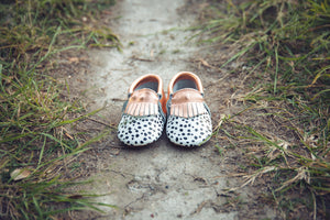 Rose Gold Spot Moccasins - West & Rose